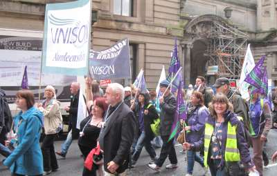 Branch members marching