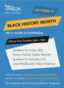 Branch celebrates Black History Month with two virtual events 30 and 31 October
