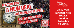 Join TUC march in London on 18 June and demand better for working people